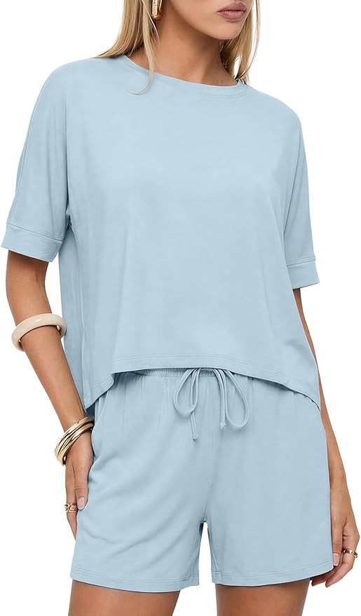 Darong Women's 2 Piece Shorts Set 2026 Summer Lounge Outfits Loose Casual Comfortable Tops with P... | Amazon (US)