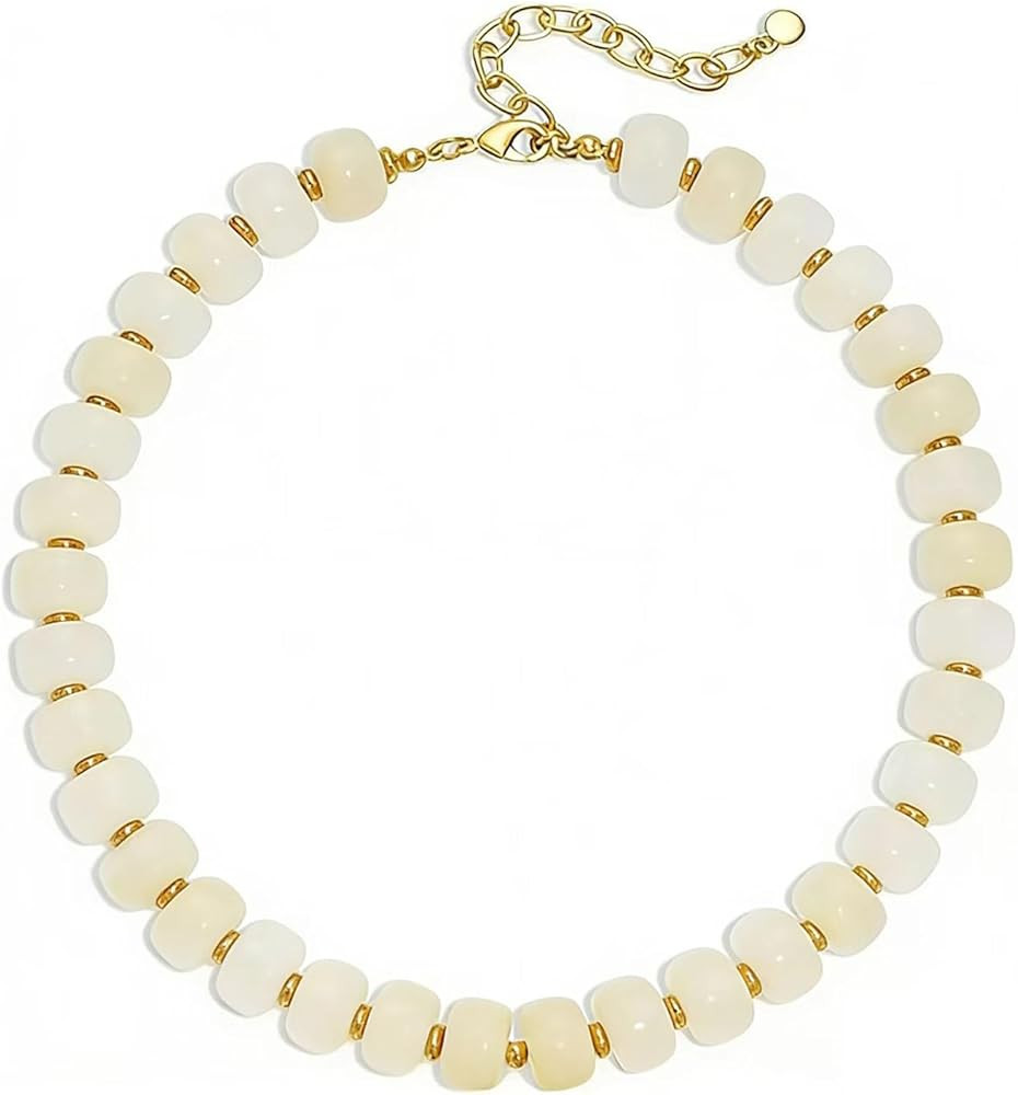 Chunky Beads Necklace for Women Colorful Acrylic Beaded Choker Necklaces Boho Summer Beach Statem... | Amazon (US)