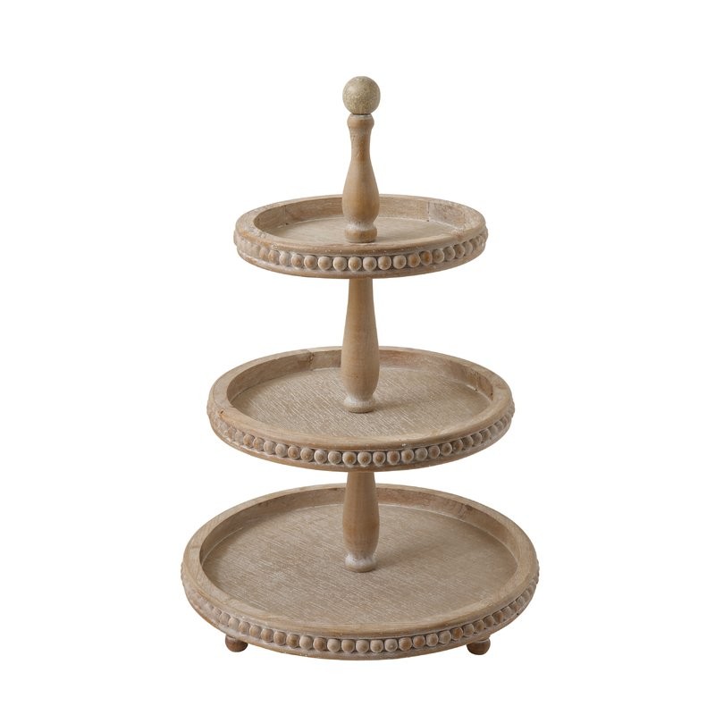 Braymer Round 3-Tier Wood Coffee Table Tray | Wayfair North America