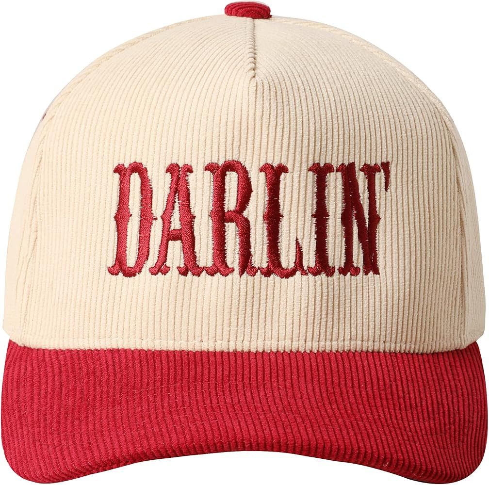 MIRMARU Vintage Novelty Embroidered Two-Tone Cotton Corduroy Trucker Baseball Cap for Men & Women | Amazon (US)