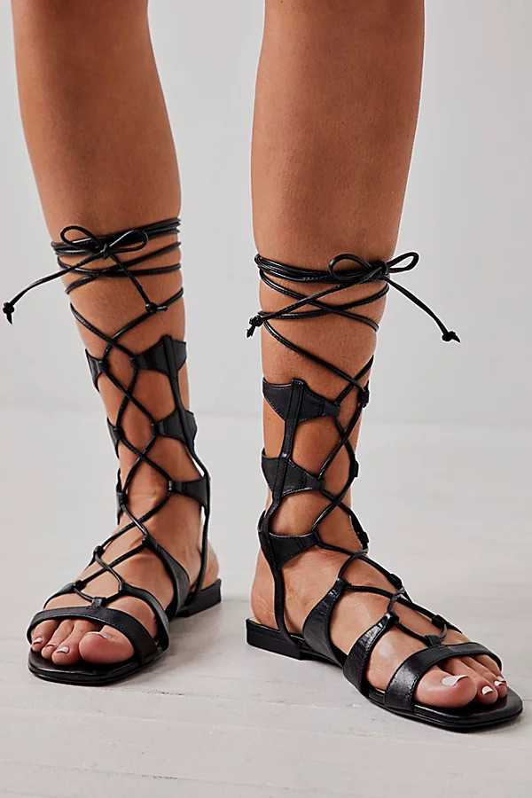 Cassia Gladiator Sandals by Free People, Black, US 6 | Free People (Global - UK&FR Excluded)