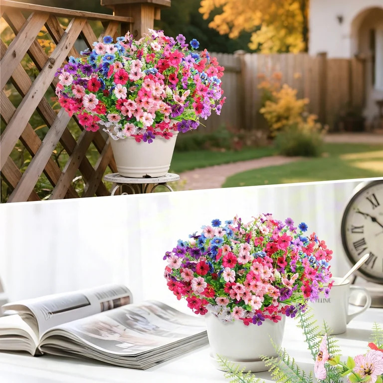 HKKDKTA Artificial Fake Flowers for Outdoor, 20 Bundles Faux Flower with Lavender Fake Plants for... | Walmart (US)