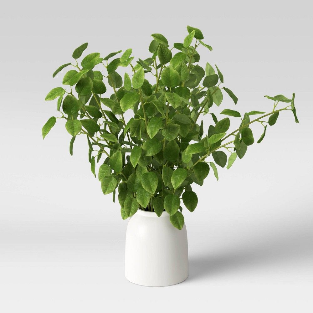 17" x 12" Artificial Leafy Plant Steams in Vase Tan - Threshold™ | Target