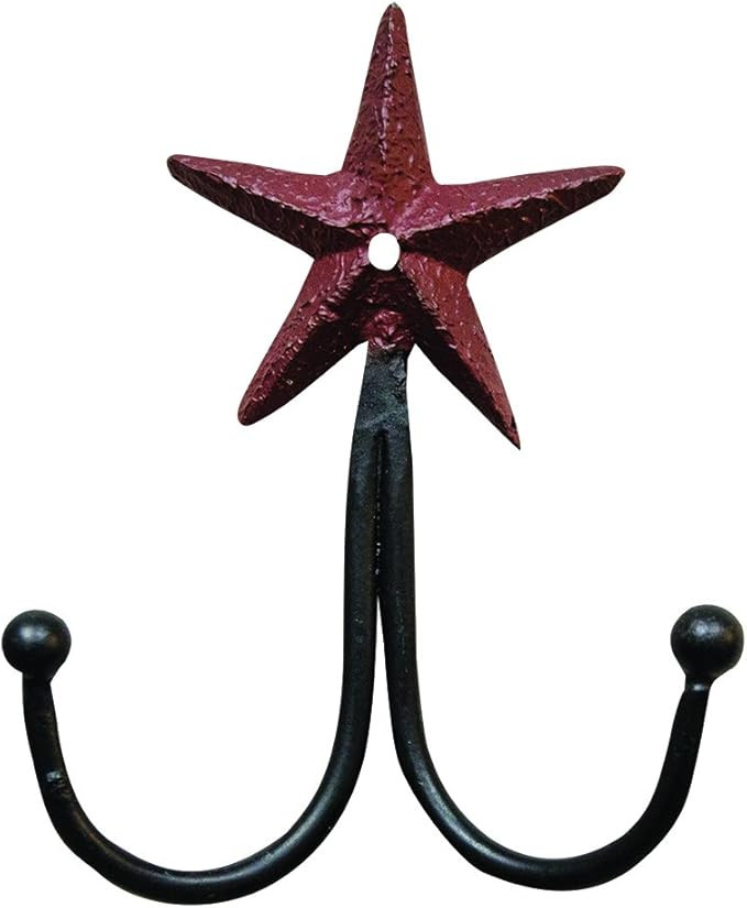 CWI Gifts 5" x 3.5" Cast Iron Star Double Hook | Amazon (US)