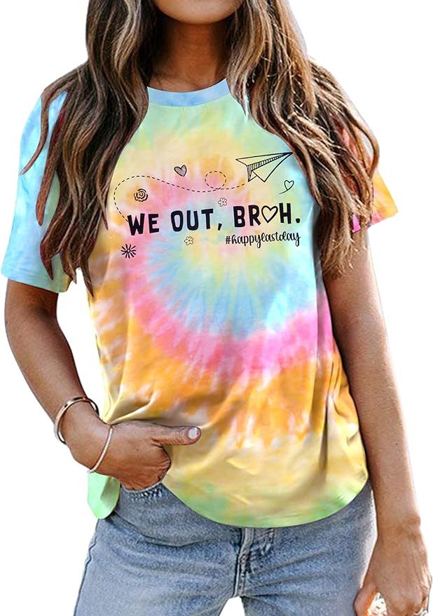 Last Day of School Shirt: Women Teacher Shirts Funny We Out Bruh Graphic T-Shirt Cute Teach Inspi... | Amazon (US)