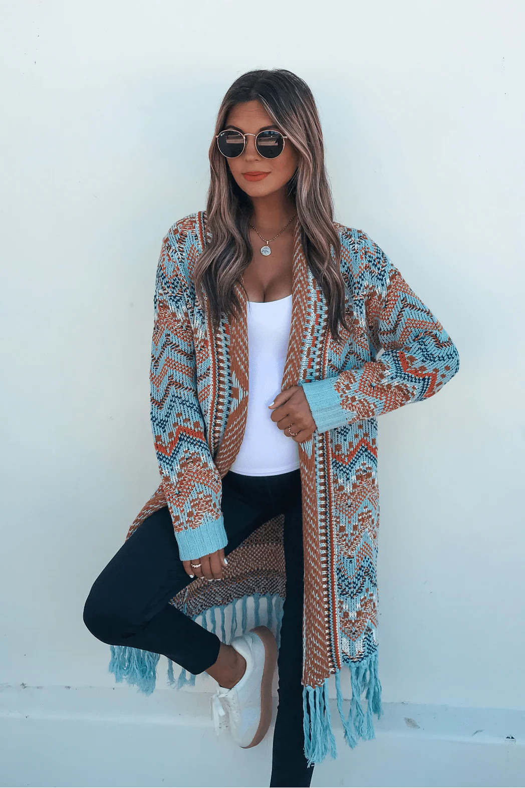 Multi Aztec Stripe Boho Fringe Cardigan | Magnolia Boutique