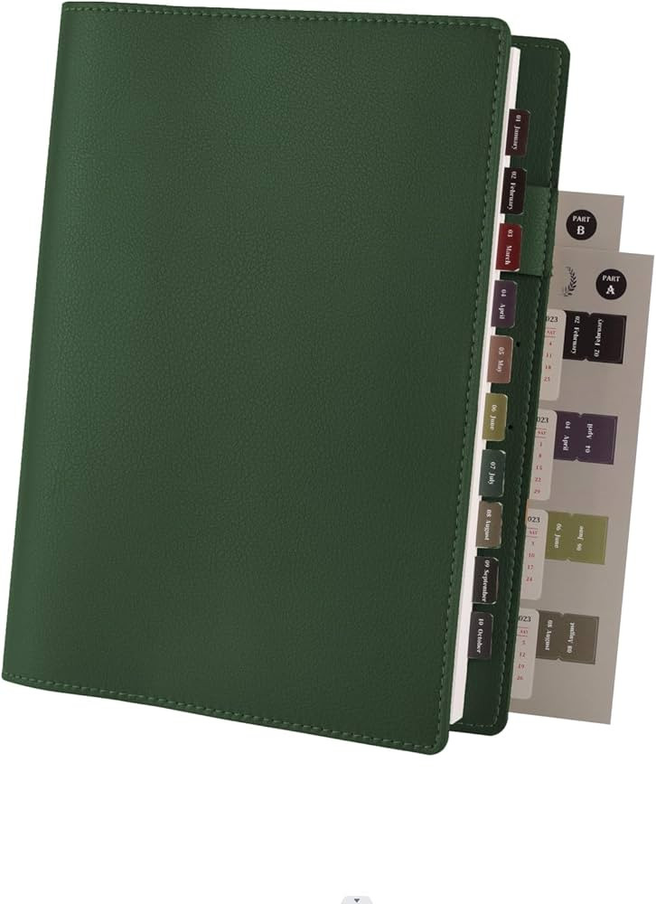 Planner Cover for A5, Faux Leather Cover for Notebook,Three Card Slots, Pen Holder and Bookmark(C... | Amazon (US)