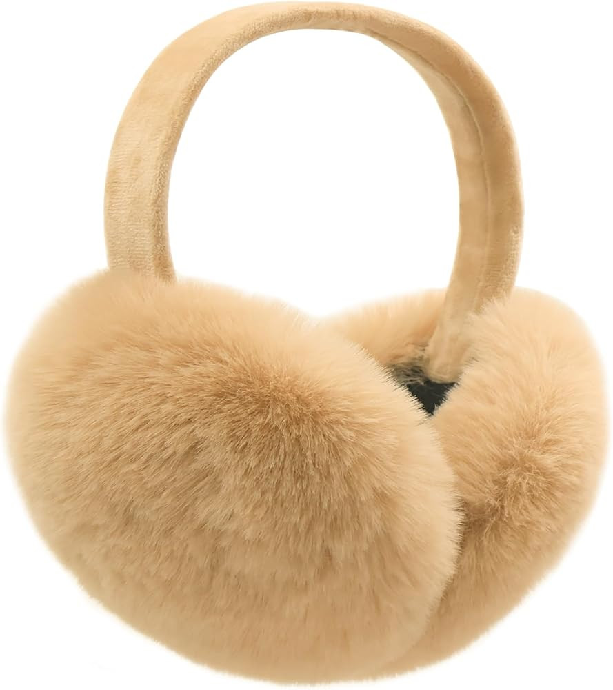 LCXSHYE Winter Ear muffs Faux Fur Warm Earmuffs Cute Foldable Outdoor Ear Warmers For Women Girls | Amazon (US)