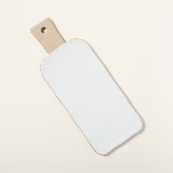 Glazed Stoneware Paddle Serve Board Speckled Sour Cream - Hearth & Hand™ with Magnolia | Target