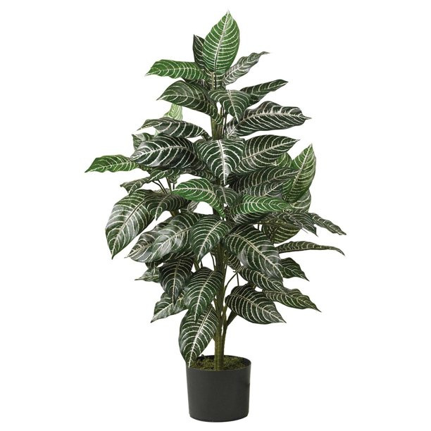 Nearly Natural 3' Zebra Silk Plant Green | Walmart (US)