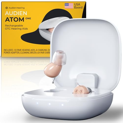 Audien Atom One OTC Hearing Aids - Wireless, Rechargeable, and Comfortable | Clear Sound in a Small, Discreet Design for Seniors & Adults with Hearing Loss | Amazon (US)