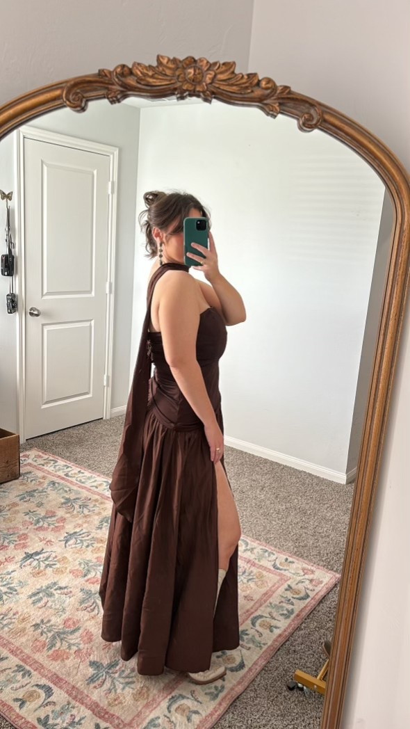 the perfect western chic wedding guest dress. size medium! all linked items are exact.

#LTKWedding #LTKootd #LTKMidsize

western style, western fashion, cowgirl chic, chocolate brown, mini dress, cowgirl boots 