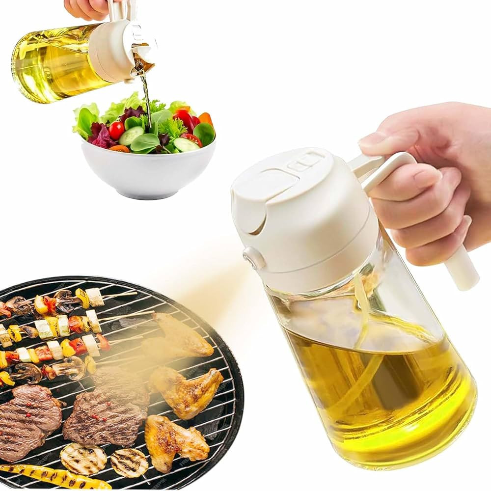 Oil Dispenser Bottle for Kitchen - 16oz Olive Oil Sprayer for Cooking - Food Grade Refillable Gla... | Amazon (US)