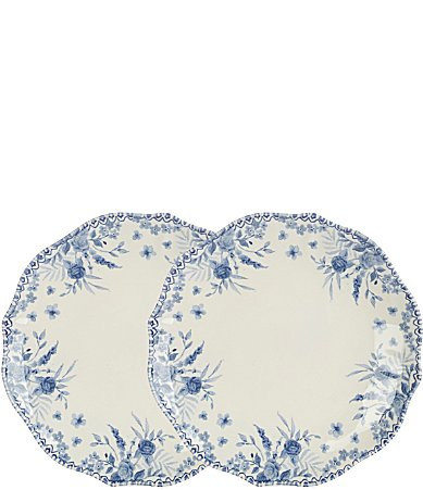 Southern Living Caroline Collection Blue White Chinoiserie Dinner Plates Set of 2 - Blue | Dillard's