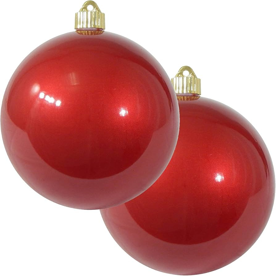 Christmas By Krebs 6" (150mm) Candy Red [2 Pieces] Extra Large Solid Oversized Huge Big Outdoor P... | Amazon (US)