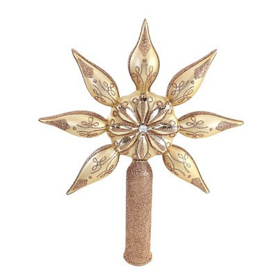 Blu Bom 12.0" Champagne Glitter Swirl Finial Finial Christmas  -  Tree Toppers | Target