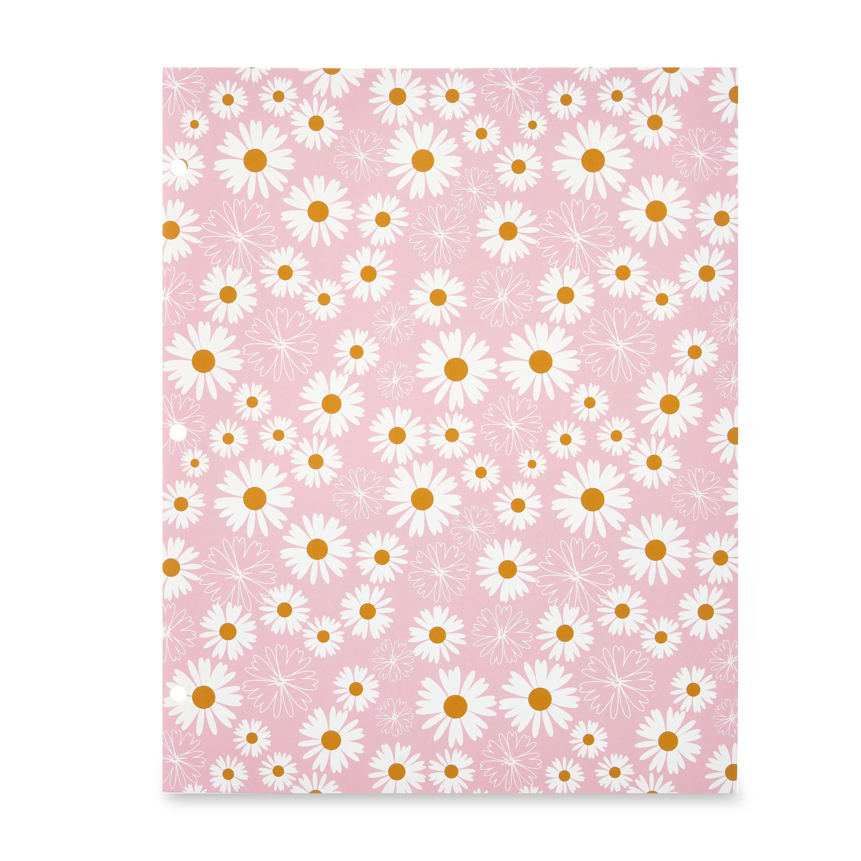 Pen+Gear 2-Pocket Fashion Folder, Daisy, Pink, White, and Orange - Walmart.com | Walmart (US)