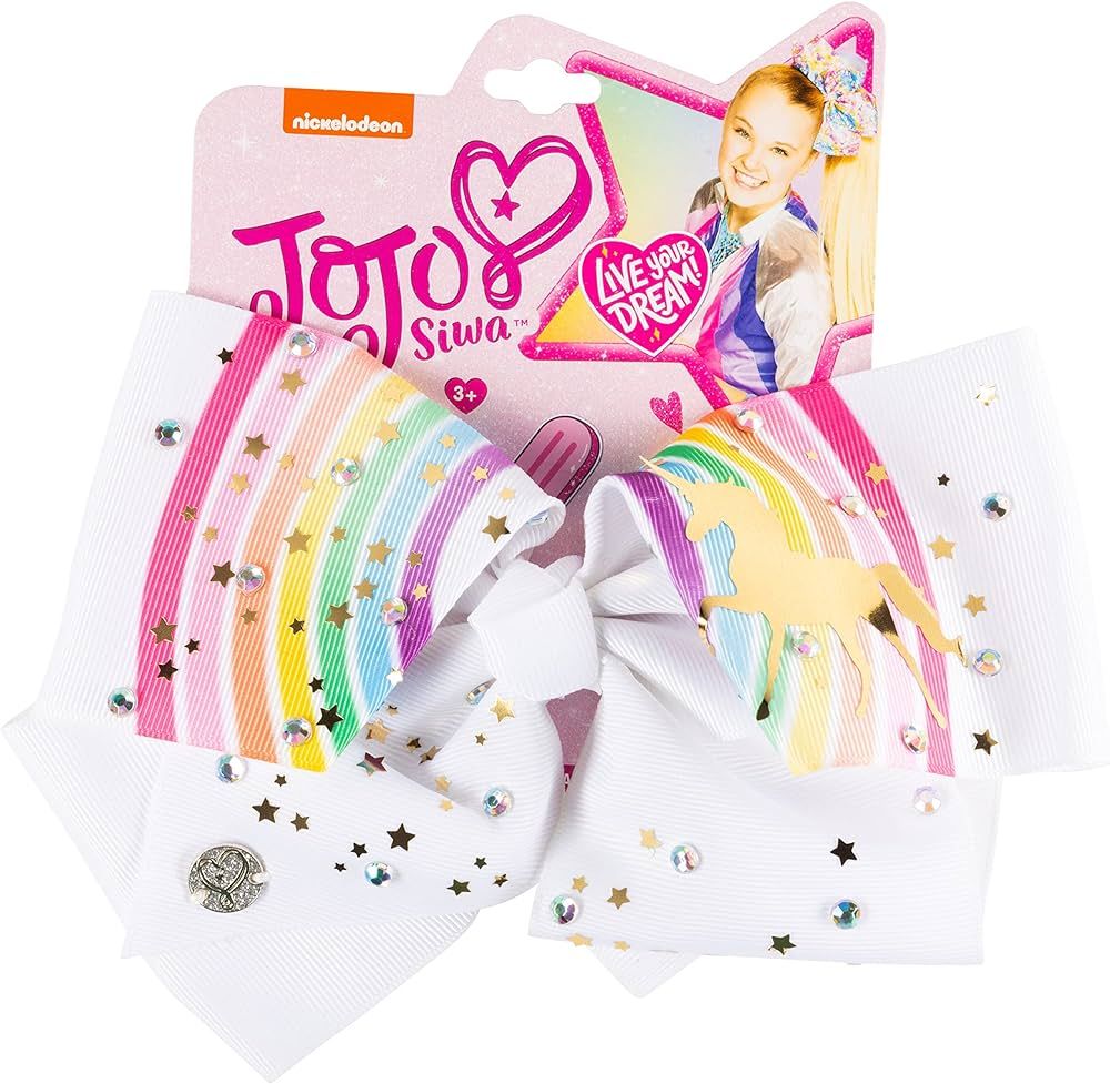 JoJo Siwa Signature Collection Hair Bow - Mermaid with Metalic Gold Stars- Sticker Patch Set Incl... | Amazon (US)