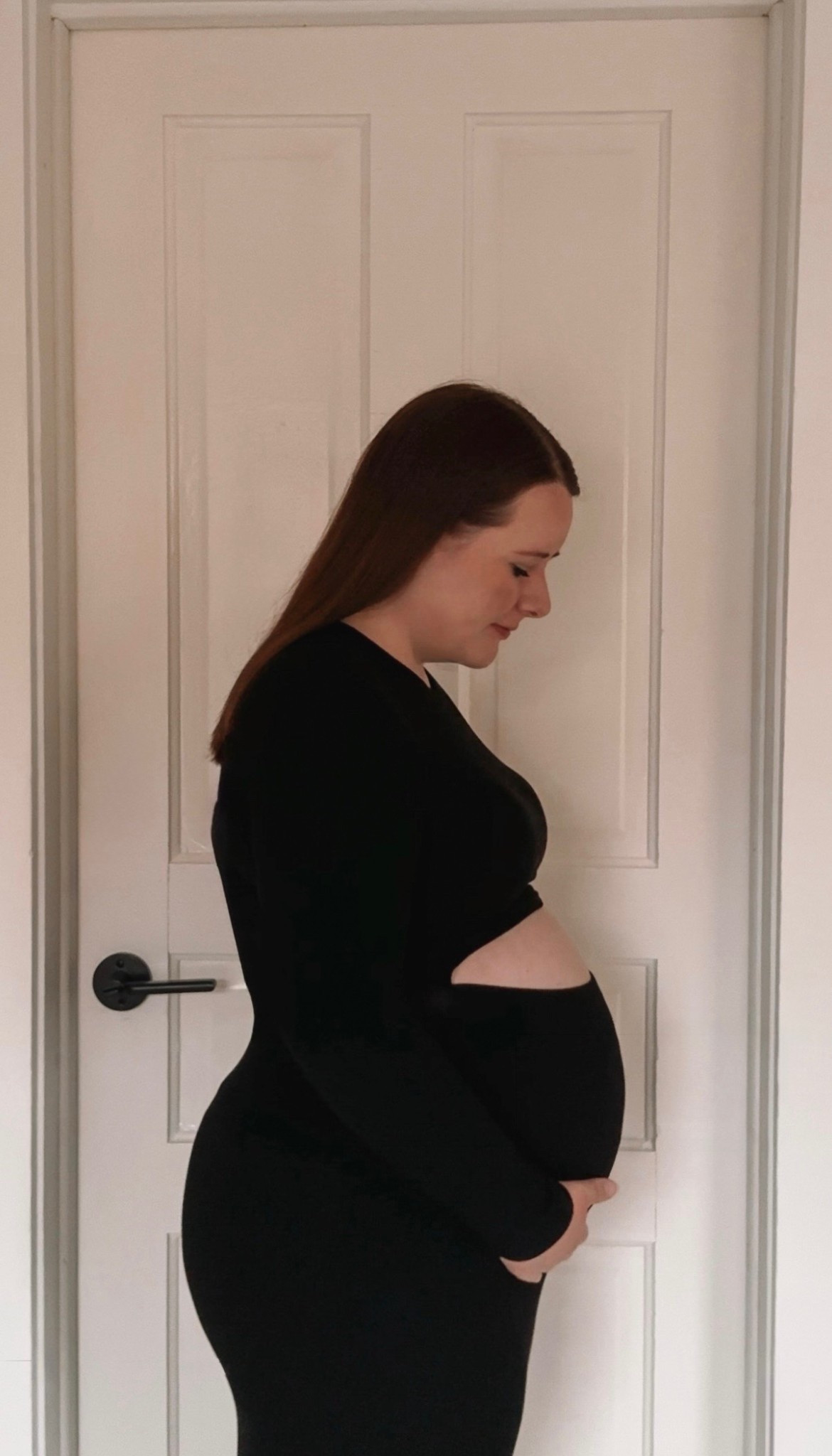 Finding pieces that feel stylish and comfortable while carrying baby #2 🤍 This long-sleeve black cut-out dress hits all the marks: sleek silhouette, just enough edge, and plenty of room for the bump! Non-maternity sizing, so it is perfect for pregnancy and postpartum  

#LTKMidsize #LTKBump #LTKStyleTip