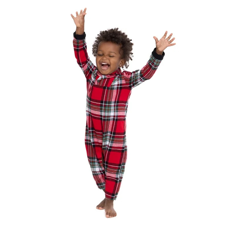 Wonder Nation Baby Boy Holiday Plaid Romper, Sizes 0/3-24M | Walmart (US)