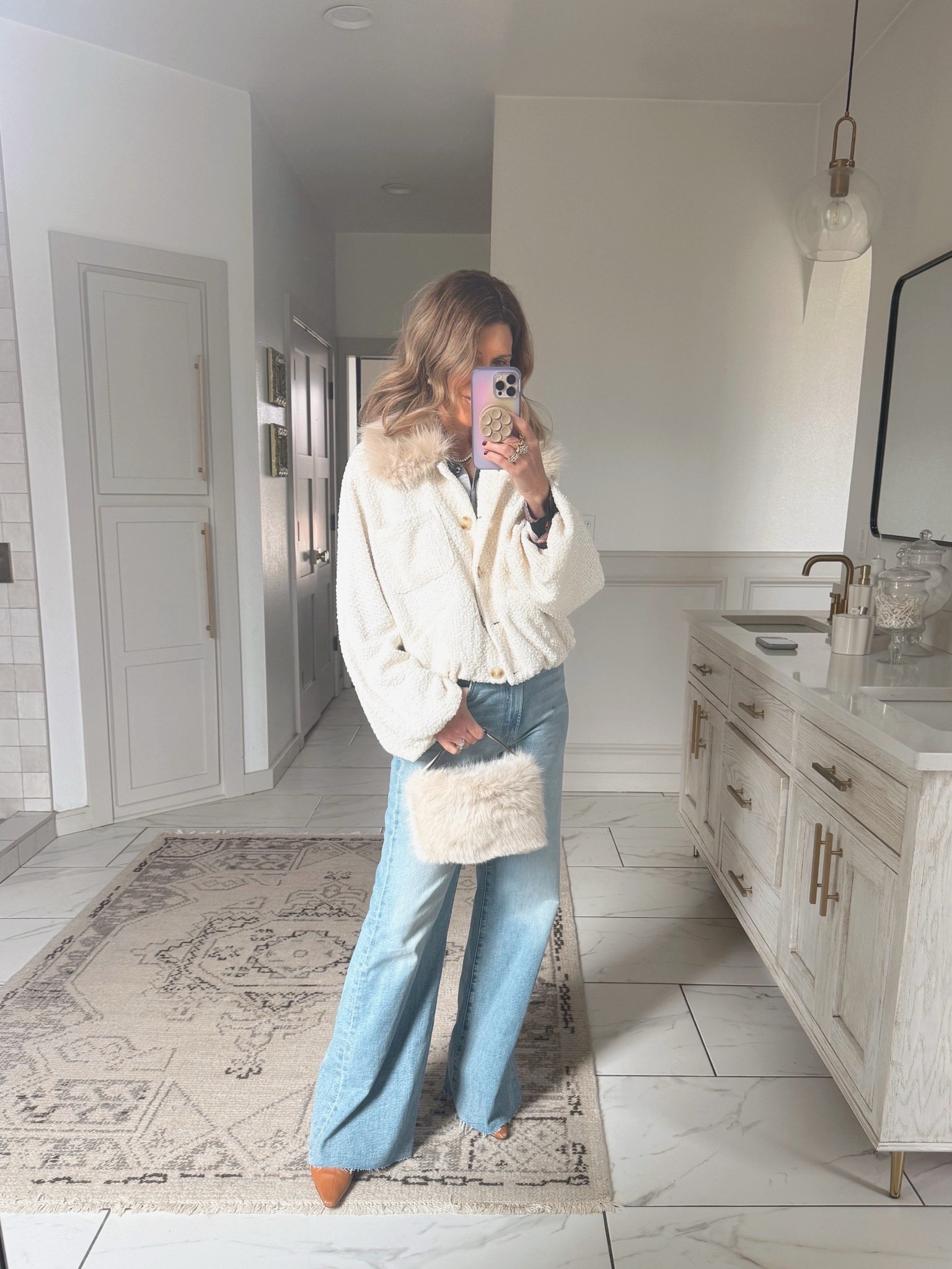 Size small jacket 
Jeans size 27 (the exact jeans are linked. I cut hem on mine). #LTKootd 

Follow my LTK @thespoiledhome on the @shop.LTK app to view this post and get my exclusive app-only content!

#liketkit #LTKOver40 #LTKFindsUnder50
@shop.ltk
https://liketk.it/5AvGe