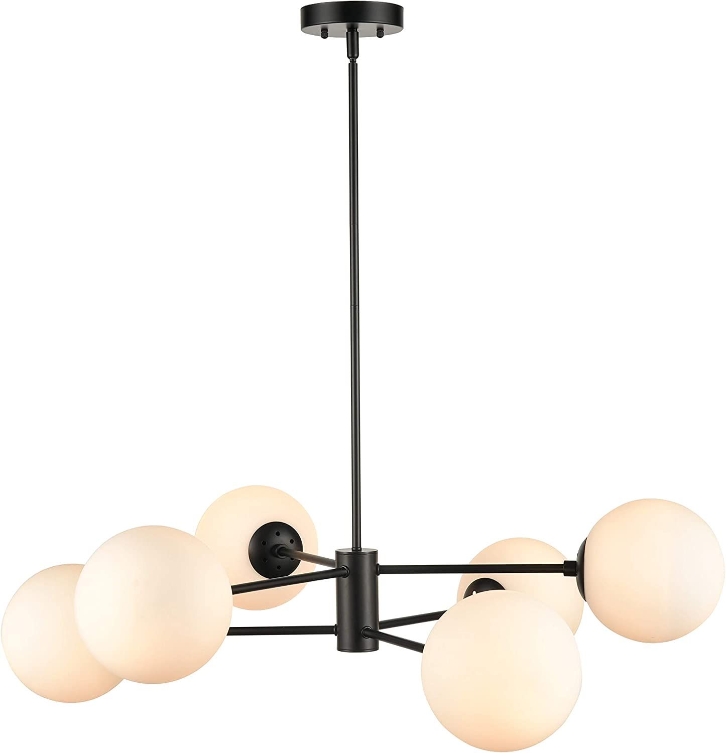 Linea di Liara Caserti Black Sputnik Chandelier Modern Ceiling Light 6 Glass Globe Lights Mid Cen... | Amazon (US)