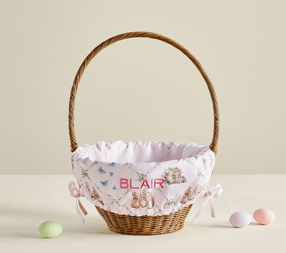 Peter Rabbit™ Flopsy™  Bunnies Lattice Easter Basket Liner | Pottery Barn Kids