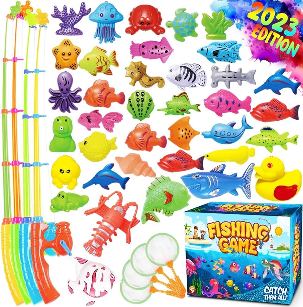 GoodyKing Magnetic Fishing Game Pool Toys for Kids - Bath Outdoor Indoor Carnival Party Water Tab... | Amazon (US)