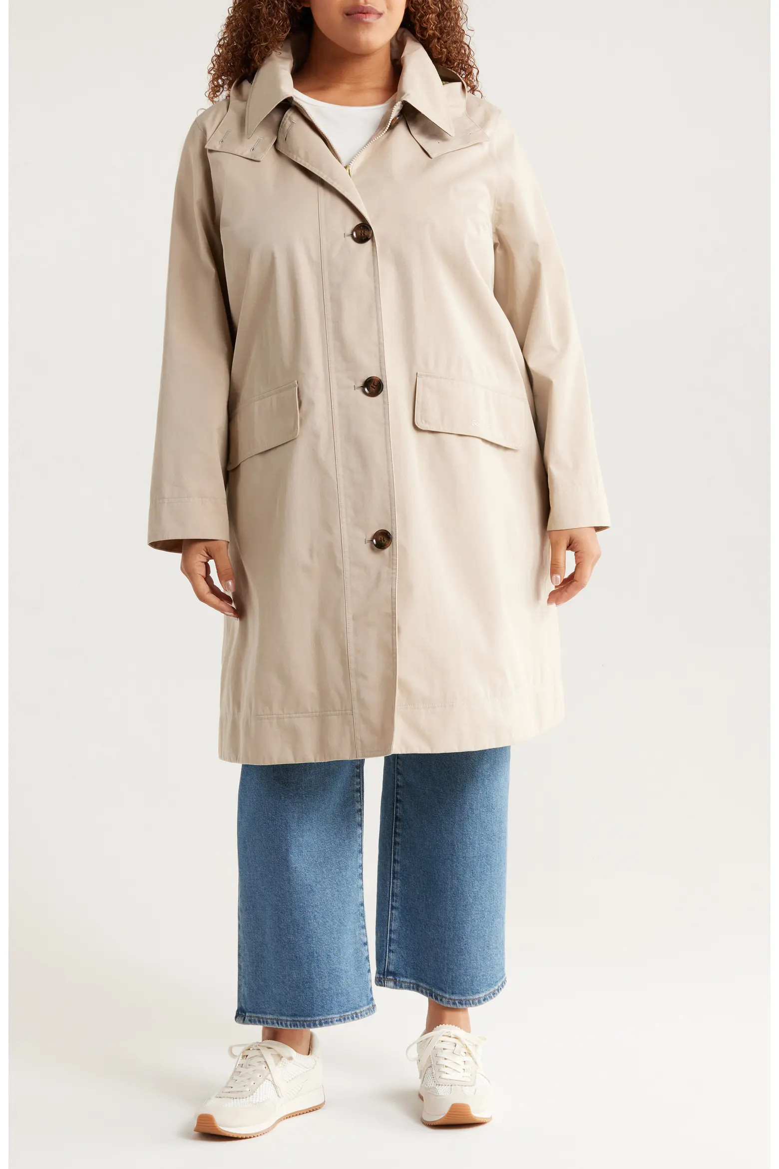 Barbour Hebrides Longline Waterproof Jacket with Removable Hood (Women) | Nordstrom | Nordstrom