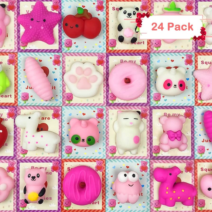 Jofan 24 PCS Valentines Cards with Mochi Squishy Toys Squishies for Kids School Class Classroom V... | Amazon (US)