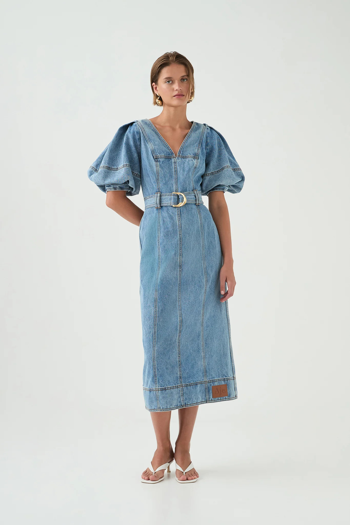 Juno Denim Midi Dress | aje. (US, UK, Europe, ROW)
