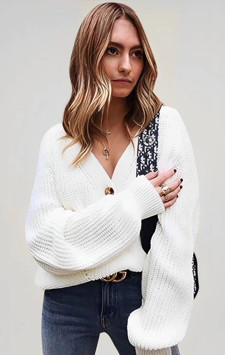 Shop Women's V Neck Long Sleeve Cardigans Cozy | Angashion Fashion Trends