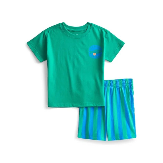 Wonder Nation Toddler Boys Short Sleeve Top and Shorts Outfit Set, 2-Piece, Sizes 12M-5T | Walmart (US)
