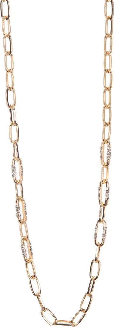 NORDSTROM RACK Pave Crystal Link Long Chain Necklace | Nordstromrack | Nordstrom Rack