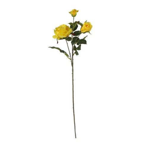 Mainstays 31" Tall Artificial Yellow Rose Flower Spray with Green Leaves | Walmart (US)