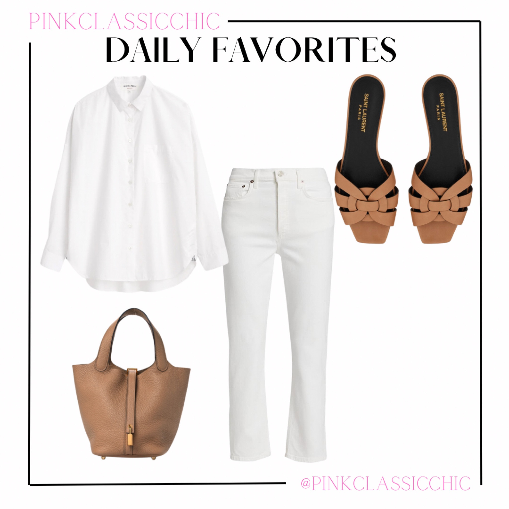 White outfit, white jeans, jeans, button down shirt, saint laurent, Picotin, sandals, spring styles, spring looks, spring outfit, travel outfit, beach outfit 

#LTKstyletip #LTKFestival #LTKtravel