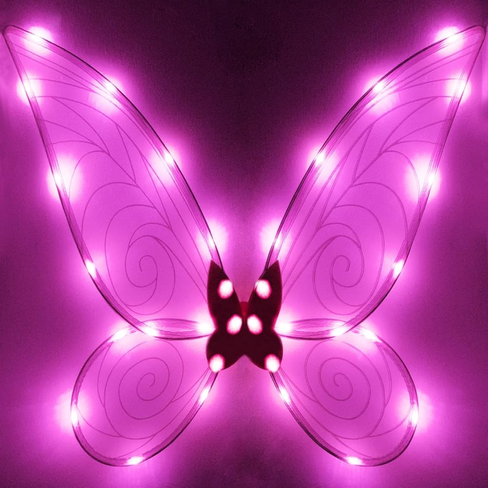 quescu Light up Fairy Wings for Adults,LED Butterfly Wings for Girls Women,Halloween Costume Dres... | Amazon (US)
