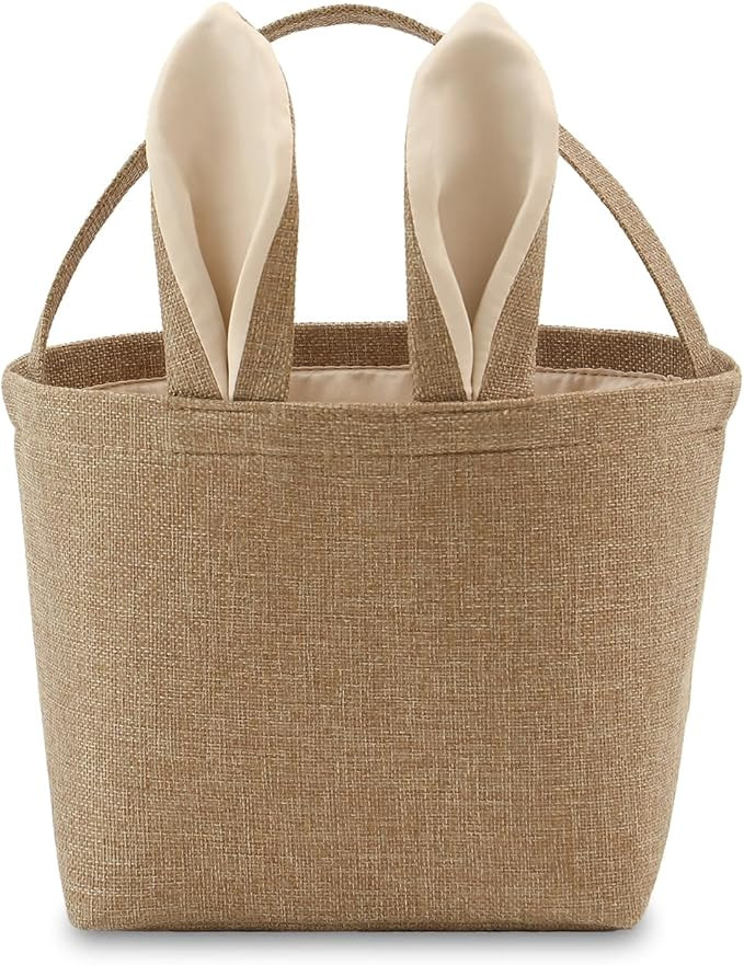 Easter Bunny Basket for Kids,Cute Easter Bucket Bags with Rabbit Ears for Easter Eggs Hunting,Eas... | Amazon (US)
