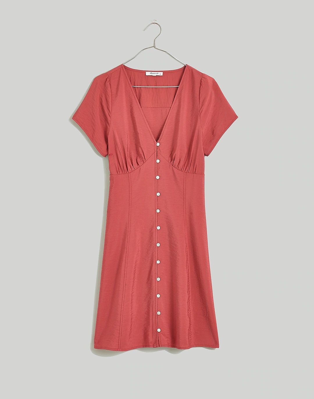 Shirred Button-Front Mini Dress | Madewell