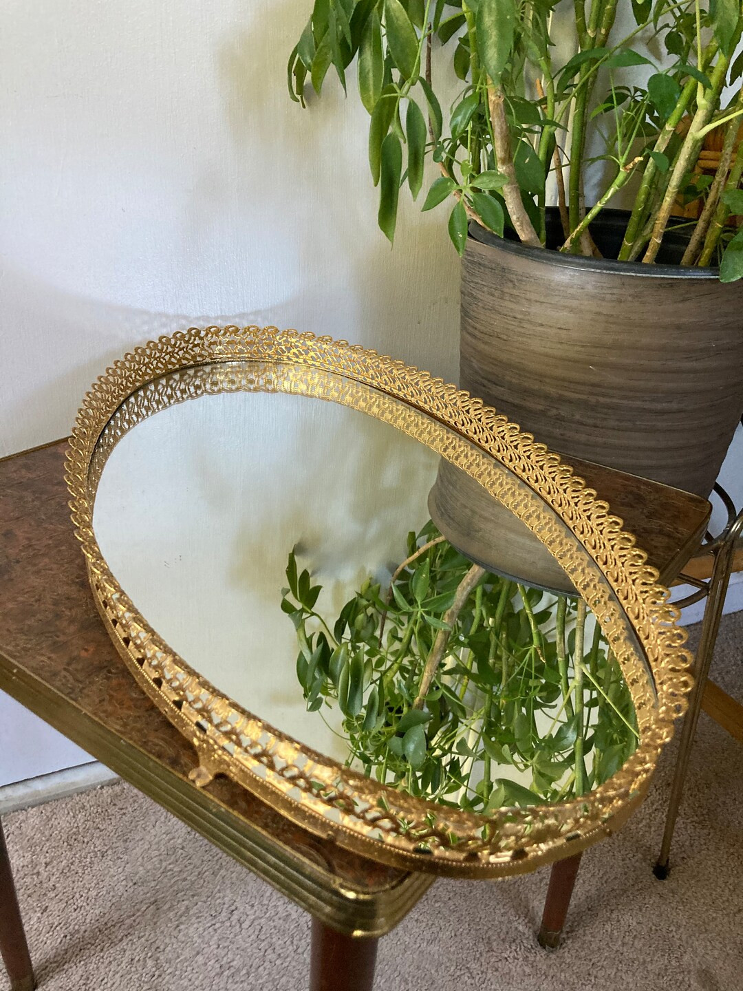 Large Brass Vanity Mirror Tray - Etsy | Etsy (US)