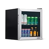 NewAir Mini Fridge Beverage Refrigerator and Cooler, Free Standing Glass Door Refrigerator Holds ... | Amazon (US)