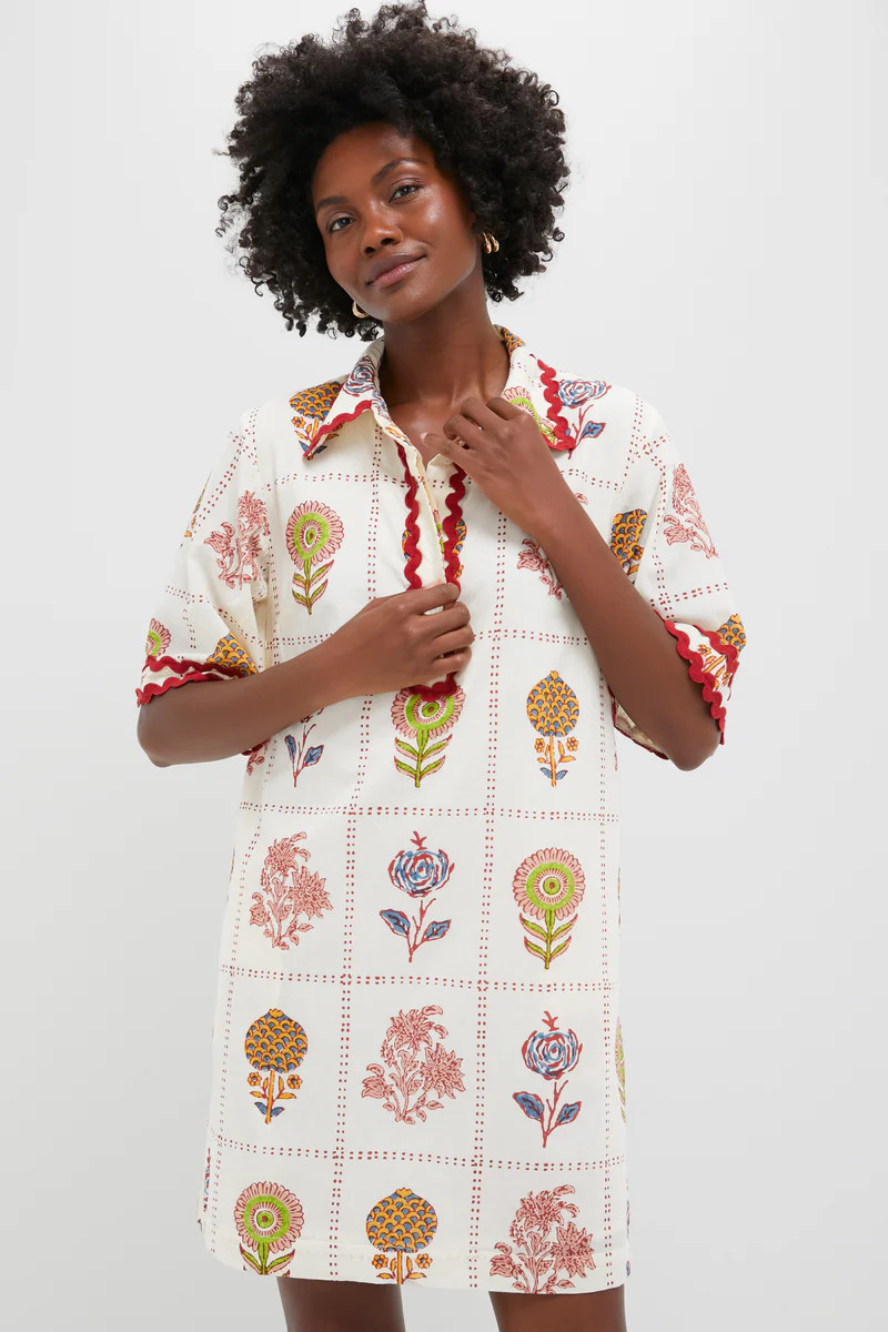 Taormina Cream Collared Mini Shirt Dress | Tuckernuck (US)