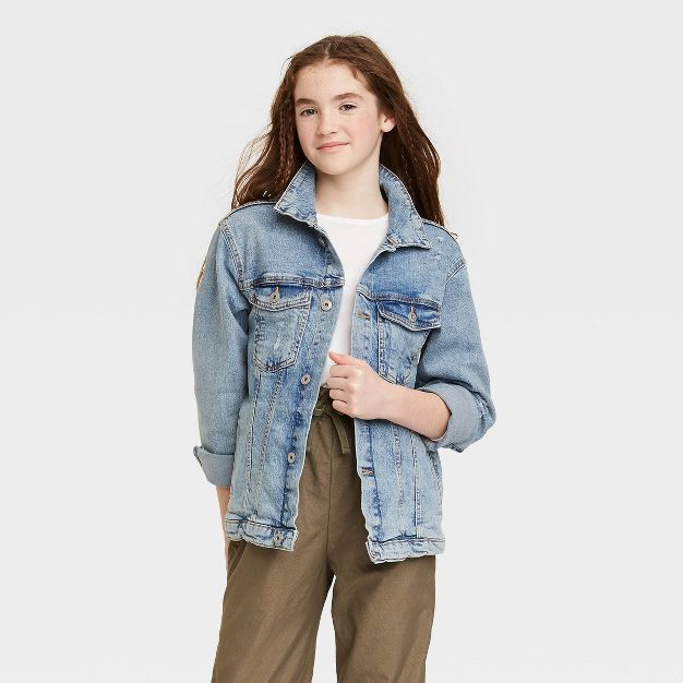 Kids&#39; Oversized Denim Jacket - art class&#8482; Light Wash L | Target