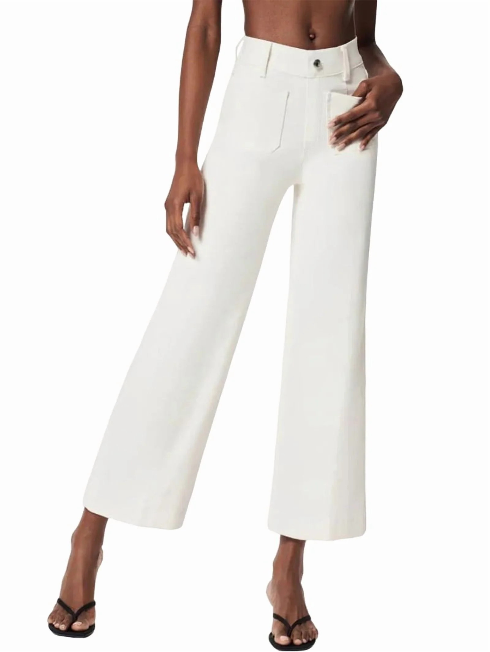 Women Favorite Tummy Control Jeans High Waisted Straight Ankle Stretch Wide-Leg Flared Jeans with... | Walmart (US)