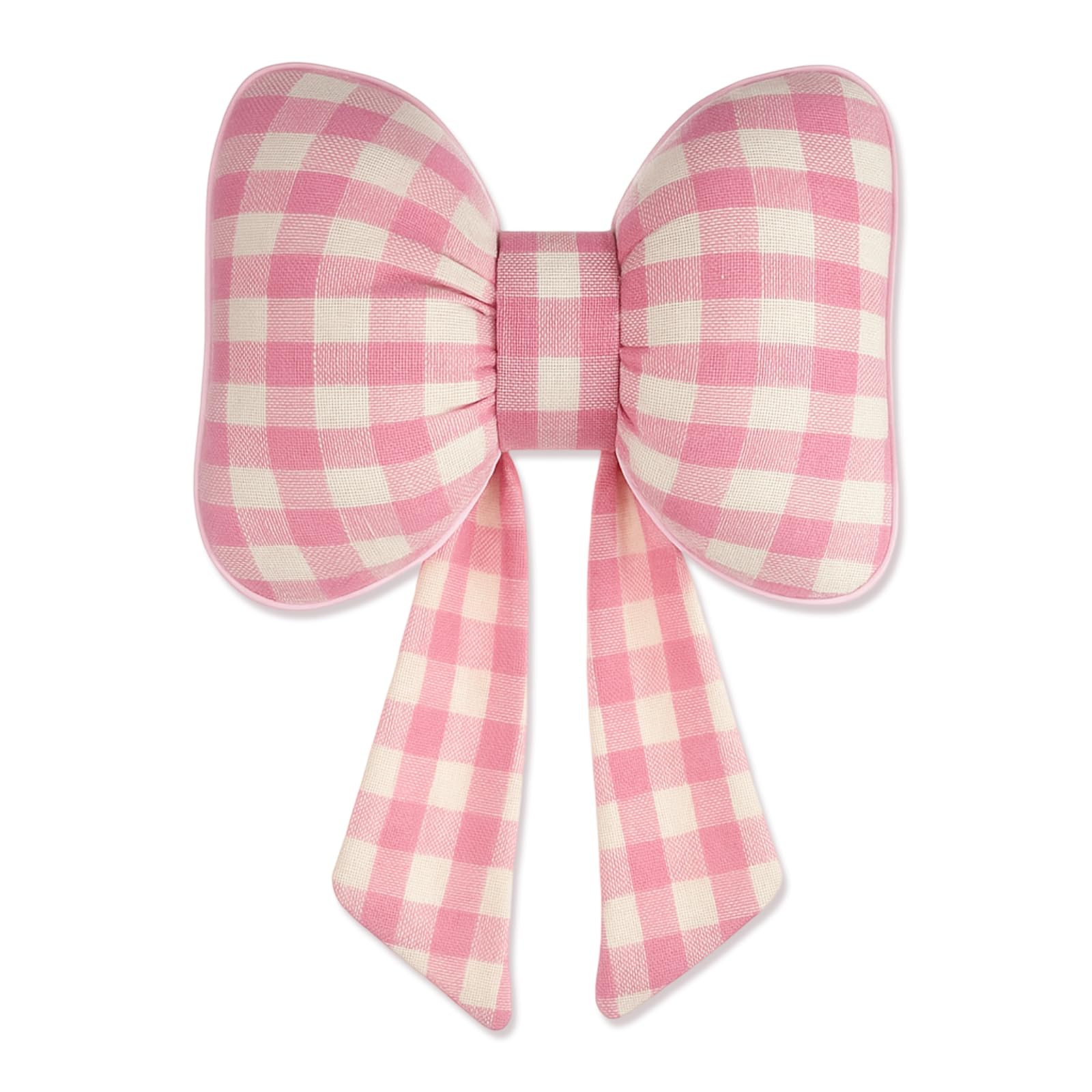 Kathfly Pink Bow Pillow Soft Bow Shaped Checkered Throw Pillows Decorative Cute Canvas Cushion Ae... | Amazon (US)