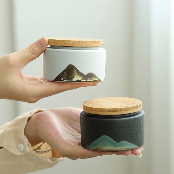 TANGPIN Tea-ceramic Tea Canisters Mountain Tea Jars Storage | Etsy | Etsy (US)