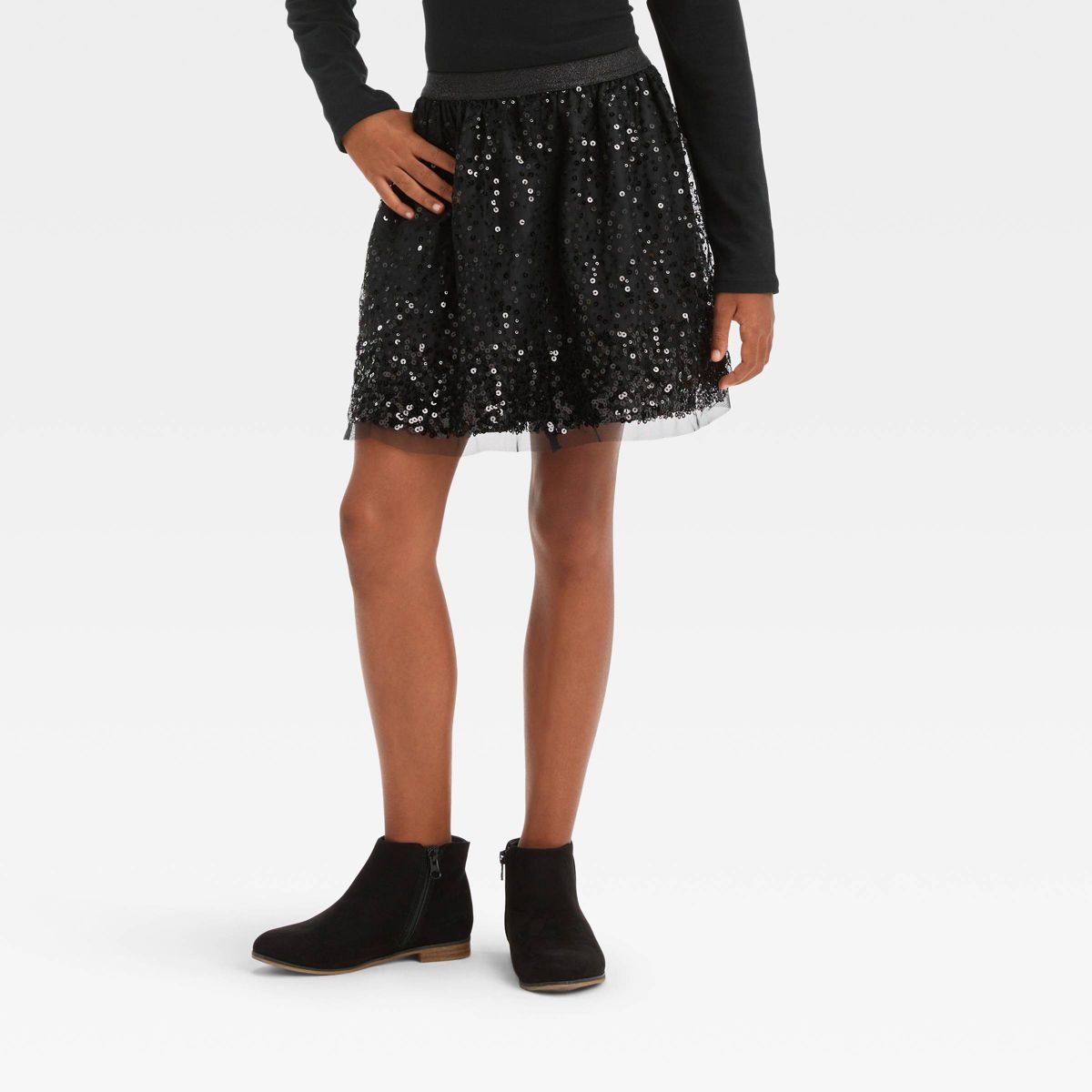 Girls' 'Sequin' Holiday Skirt - Cat & Jack™ Black | Target