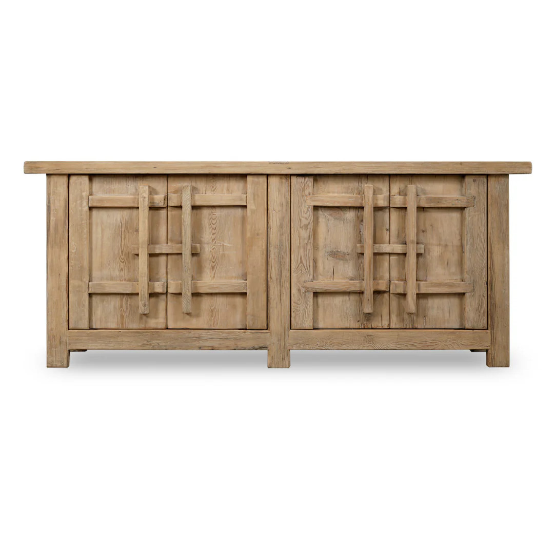 Palm Desert Reclaimed Natural Wood Four-Door Console | Luxe B Co