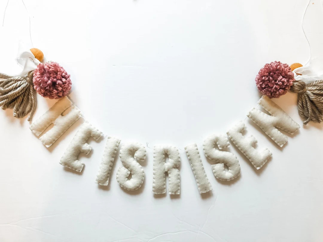 He is Risen Garland//pompomgarlandeastergarlandwalldecorpartydecorgirlsroomdecorbunnyfeltgarlandp... | Etsy (US)