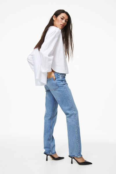 Straight Low Jeans - Light denim blue - Ladies | H&M GB | H&M (UK, MY, IN, SG, PH, TW, HK)